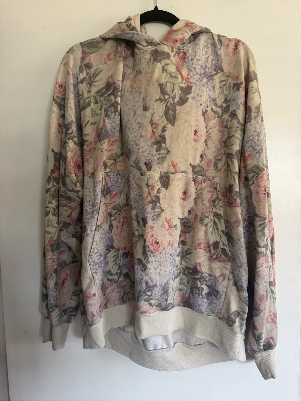 Selkie Floral Pullover Hoodie in Pink, Lavender & Cream
